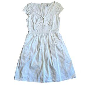 Liz Claiborne Womens White Textured Cap Sleeve Dress Size 8